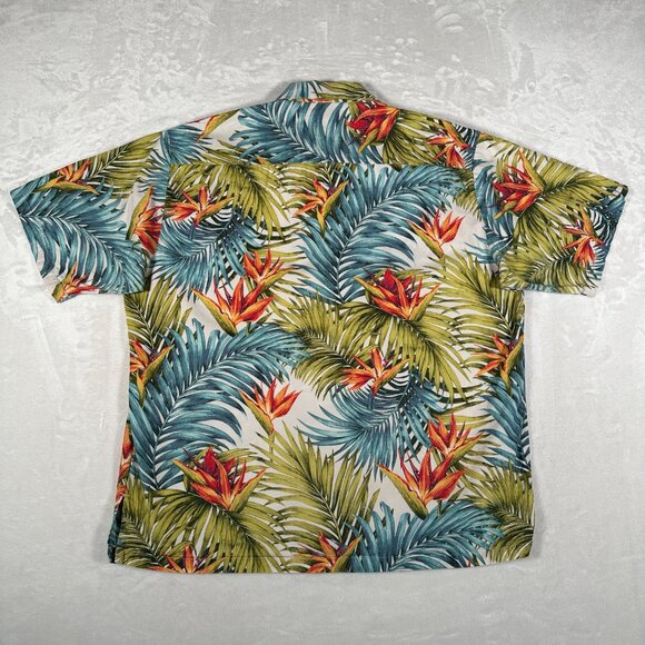 Tori Richard Uniforms Hawaiian Shirt Men L Tropical Short Sleeve Single Pocket - Picture 10 of 10